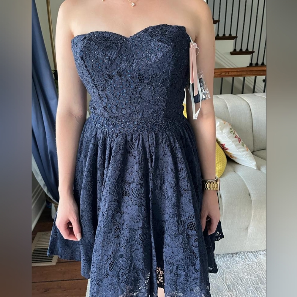 Navy blue mini dress